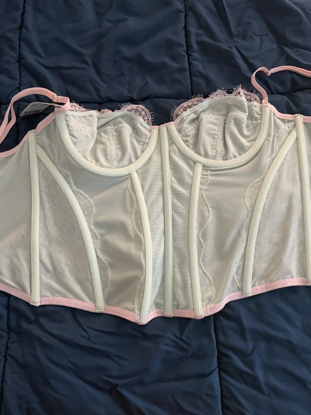 Urban Outfitters Out From Under Modern Love Corset in Sky (Pink & Blue) - Picture 4 of 6